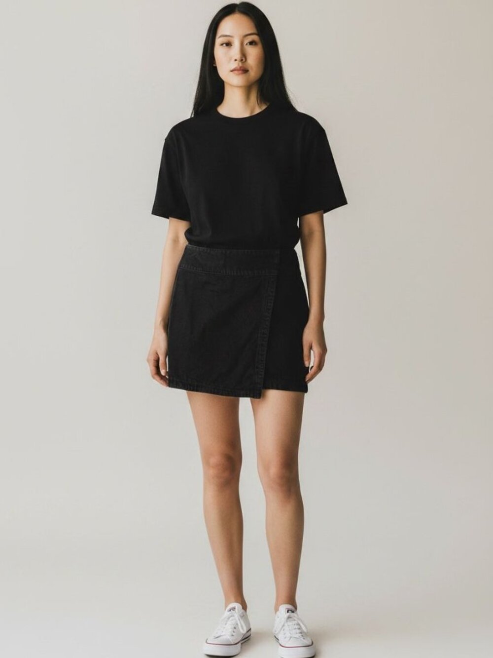 Rosie HW x Paige Valentine Mini Skirt Size 25 Black Wrap